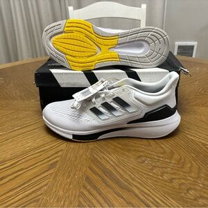 Men’s Adidas Size 12 EQ21 RUN Shoes Black/Silver/White/Yellow New With Tags